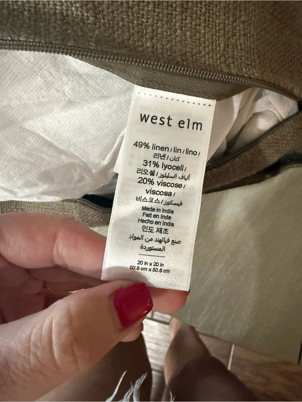 West Elm Linen-Look Dark Green Accent Pillow Covers (2)